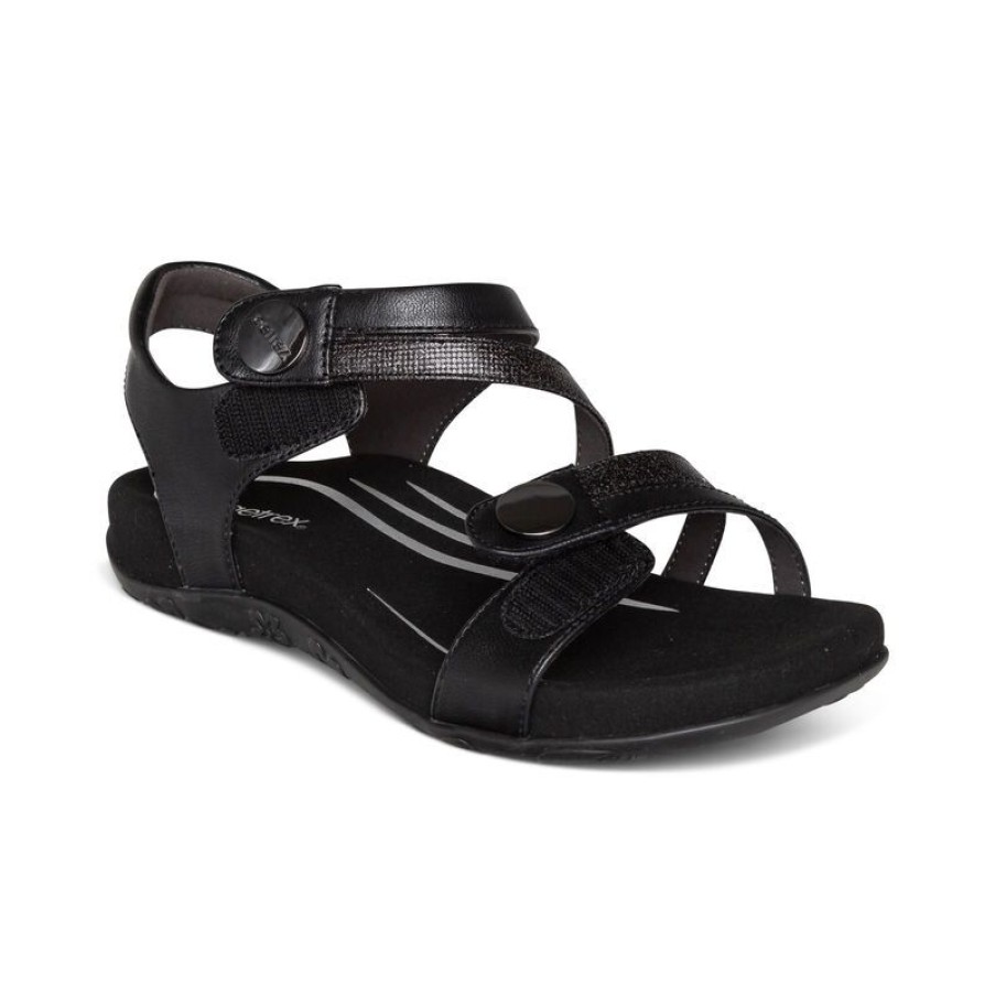 Aetrex Jess Adjustable Quarter Strap Sandal Sandals