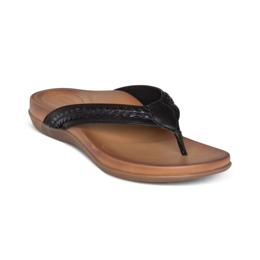 Aetrex Emmy Braided Thong Sandals