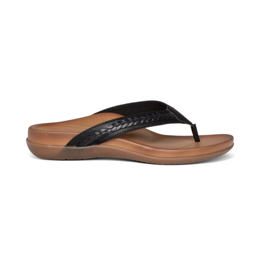 Aetrex Emmy Braided Thong Sandals