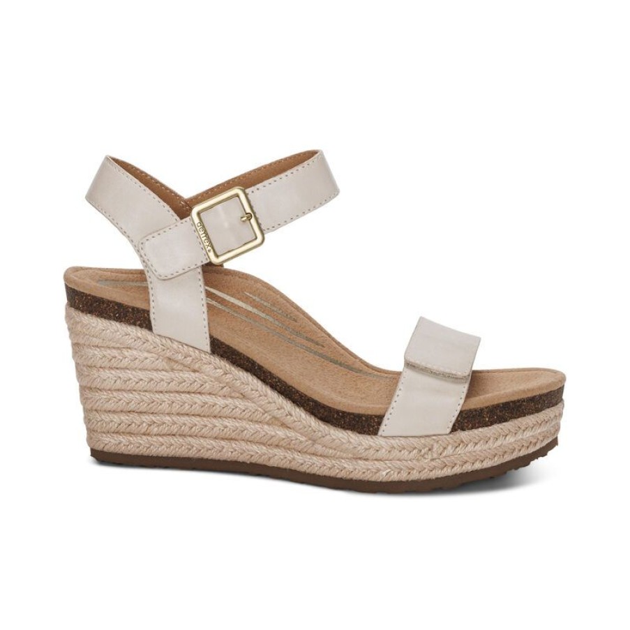 Aetrex Sydney Quarter Strap Espadrille Wedge Wedges & Heels