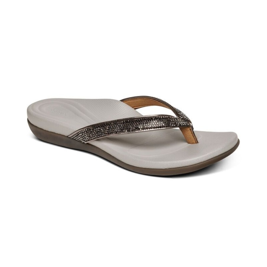 Aetrex Eve Sparkly Thong Sandals