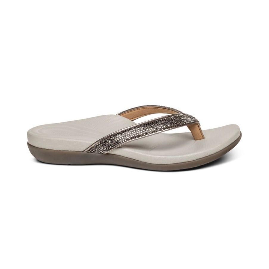 Aetrex Eve Sparkly Thong Sandals