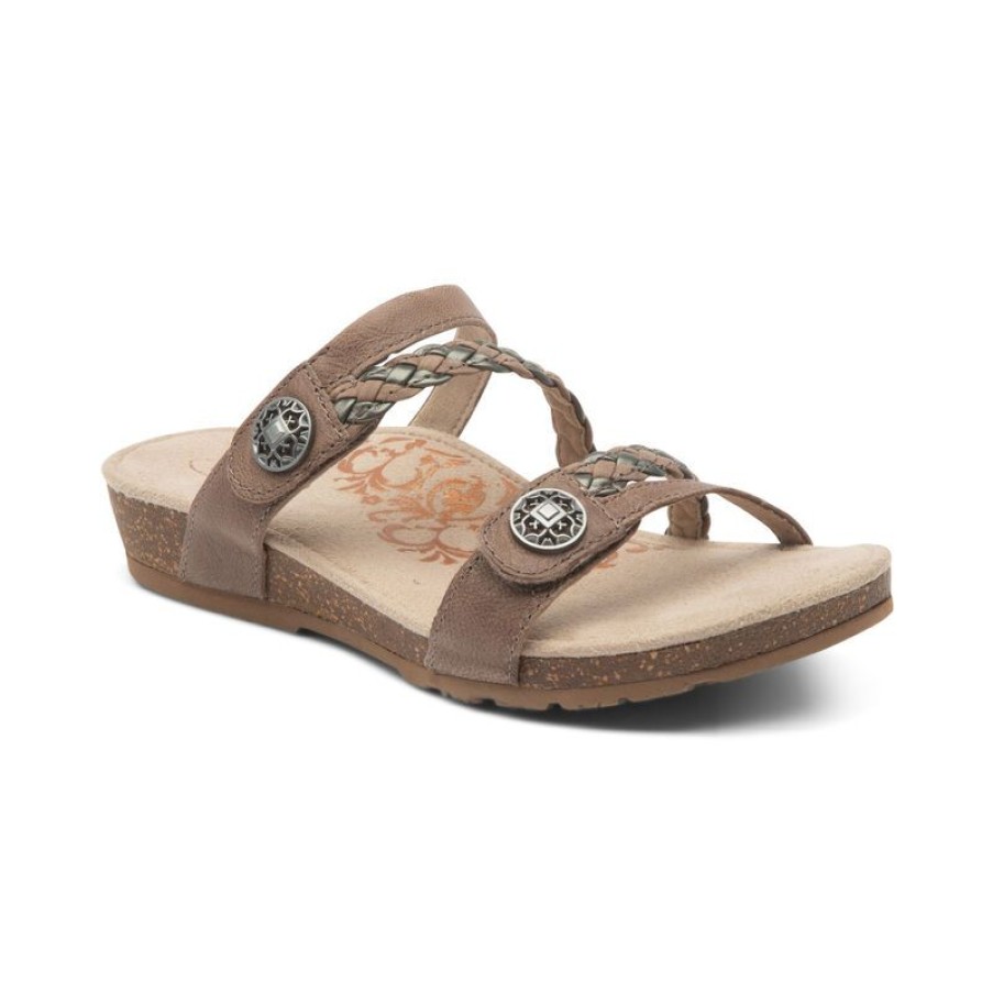 Aetrex Janey Braided Slide Sandals