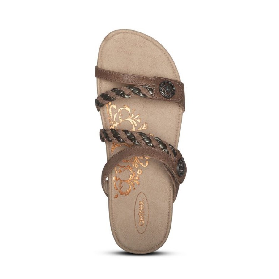 Aetrex Janey Braided Slide Sandals