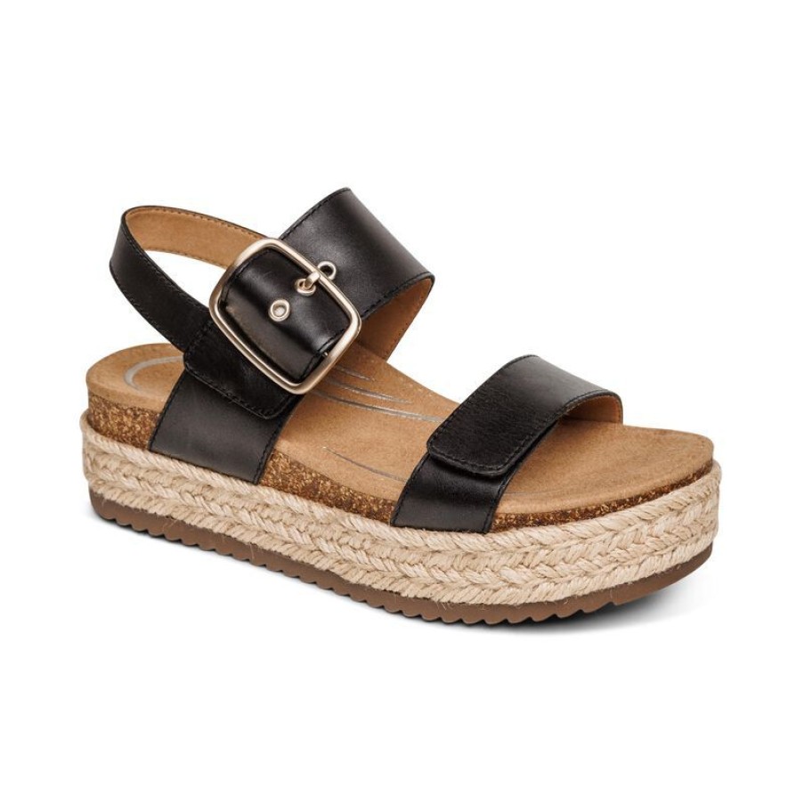 Aetrex Vania Arch Support Platform Sandal Sandals