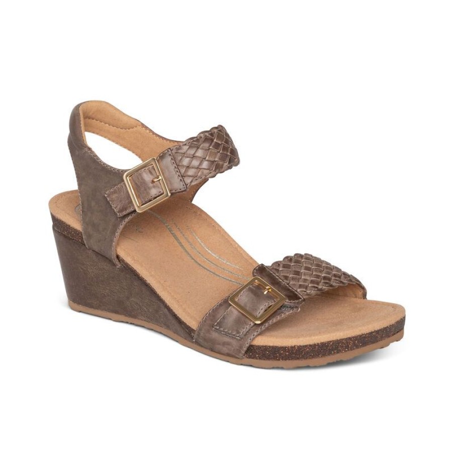 Aetrex Grace Adjustable Woven Wedge Wedges & Heels