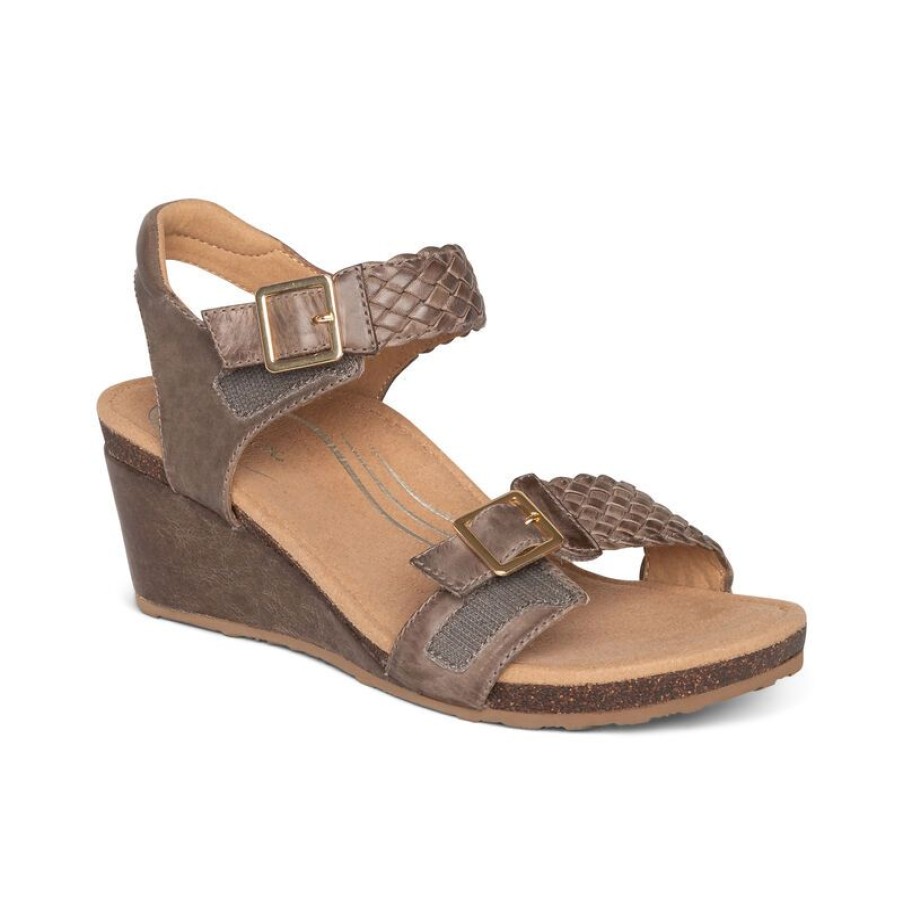 Aetrex Grace Adjustable Woven Wedge Wedges & Heels