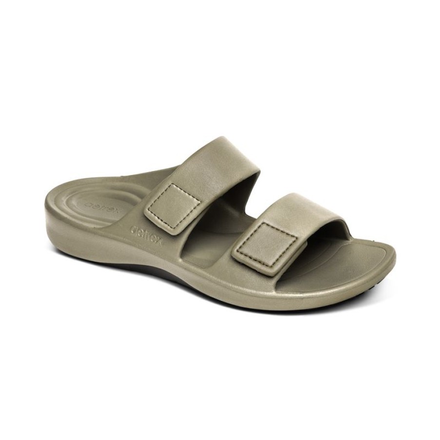 Aetrex Milos Orthotic Slides - Mens Sandals