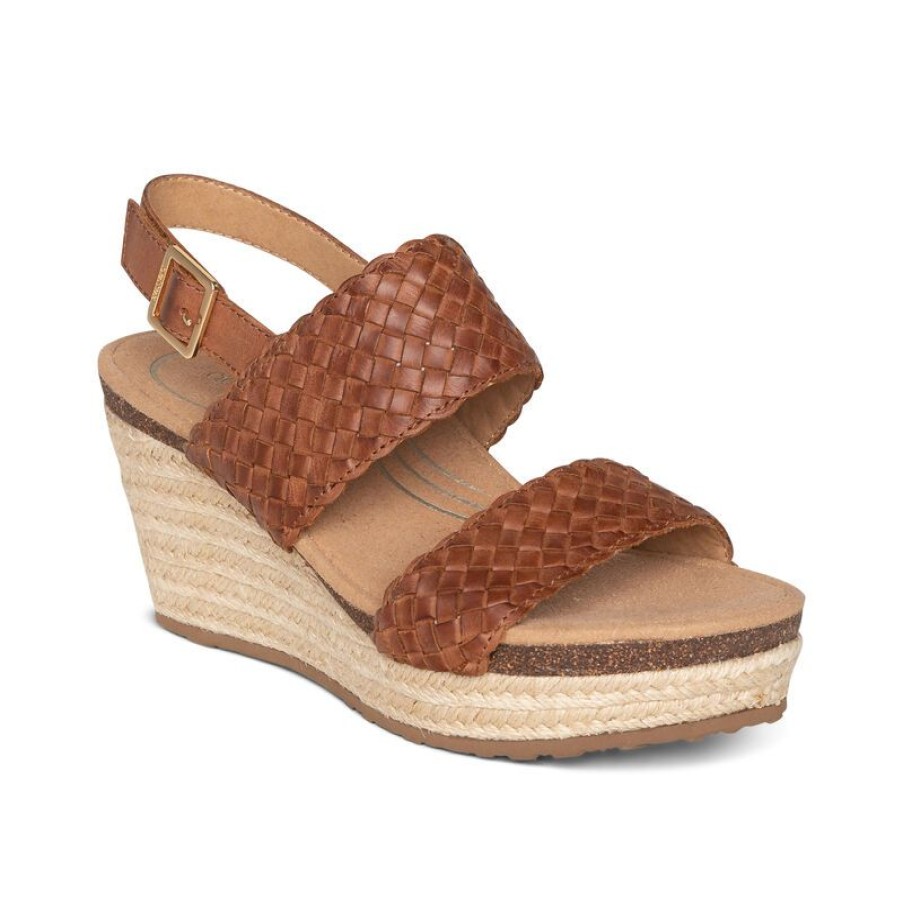 Aetrex Summer Woven Quarter Strap Wedge Wedges & Heels