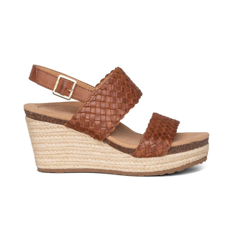 Aetrex Summer Woven Quarter Strap Wedge Wedges & Heels