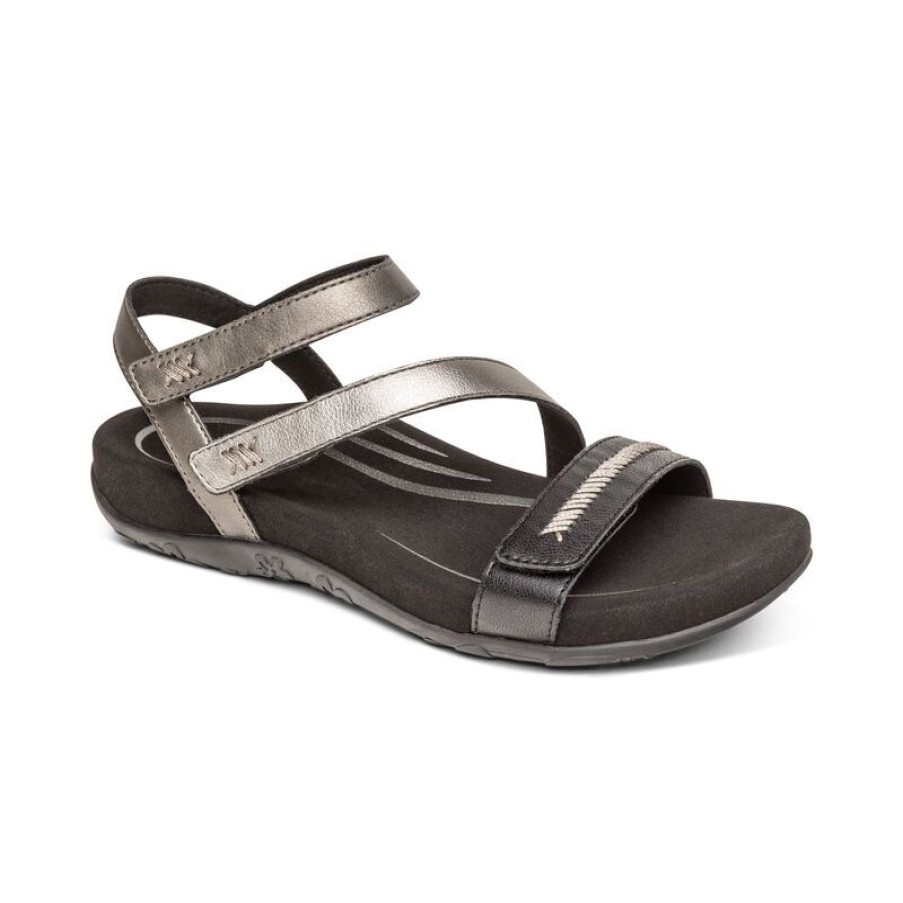 Aetrex Gabby Adjustable Quarter Strap Sandal Sandals