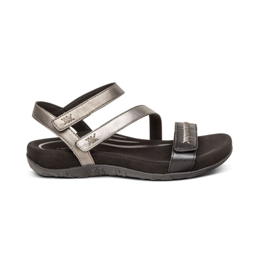 Aetrex Gabby Adjustable Quarter Strap Sandal Sandals