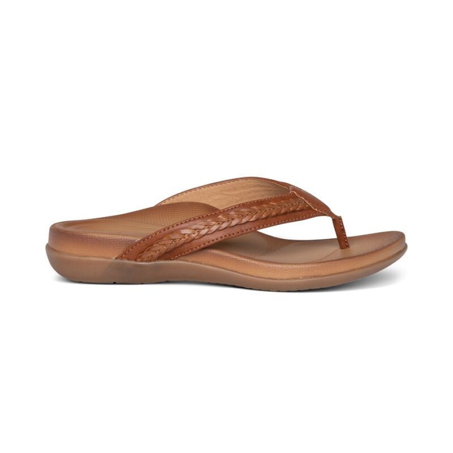 Aetrex Emmy Braided Thong Sandals