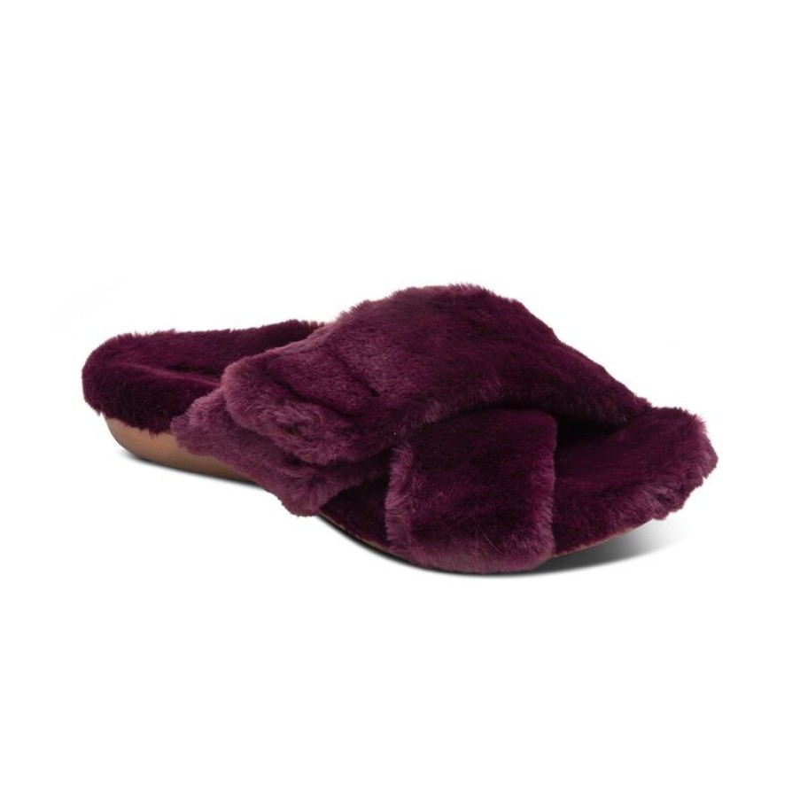 Aetrex Penelope Adjustable Faux Fur Slippers Slippers