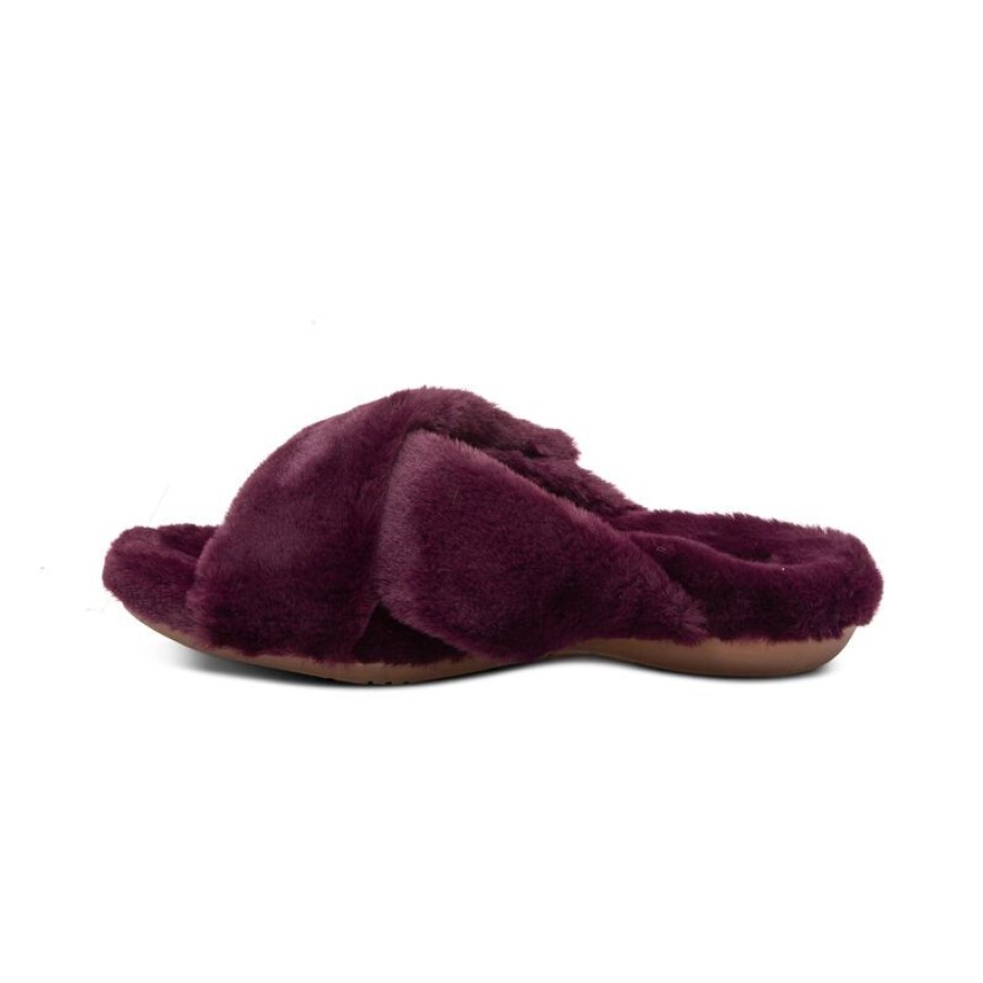 Aetrex Penelope Adjustable Faux Fur Slippers Slippers