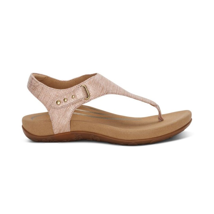 Aetrex Ellie Adjustable Quarter Strap Thong Sandals