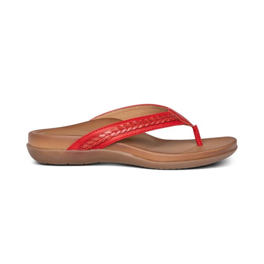 Aetrex Emmy Braided Thong Sandals