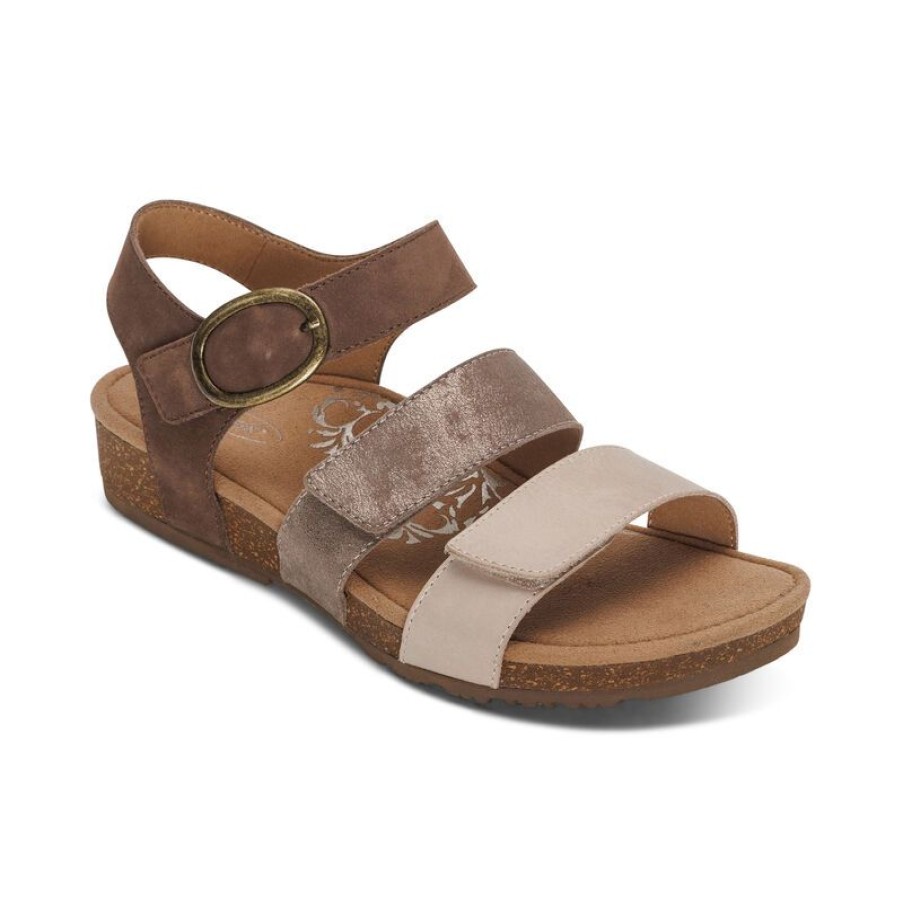 Aetrex Lilly Adjustable Quarter Strap Sandal Sandals