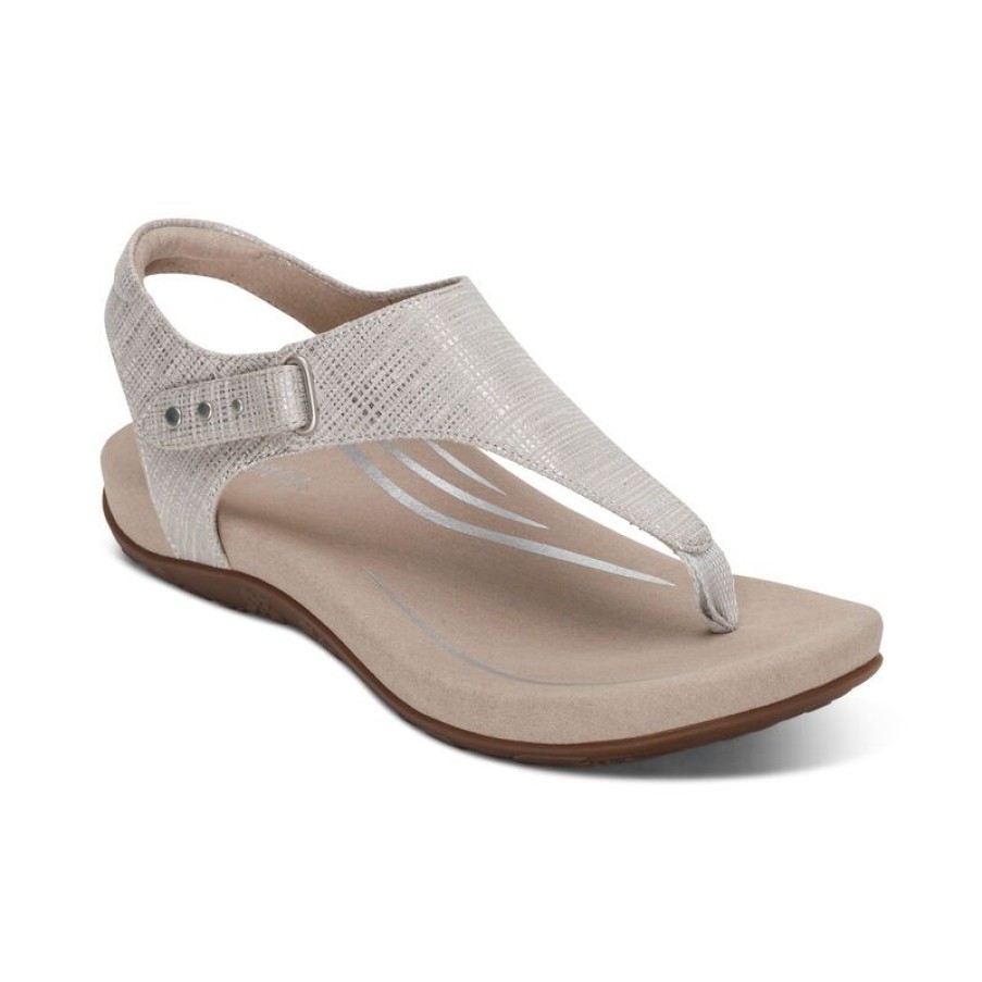 Aetrex Ellie Adjustable Quarter Strap Thong Sandals