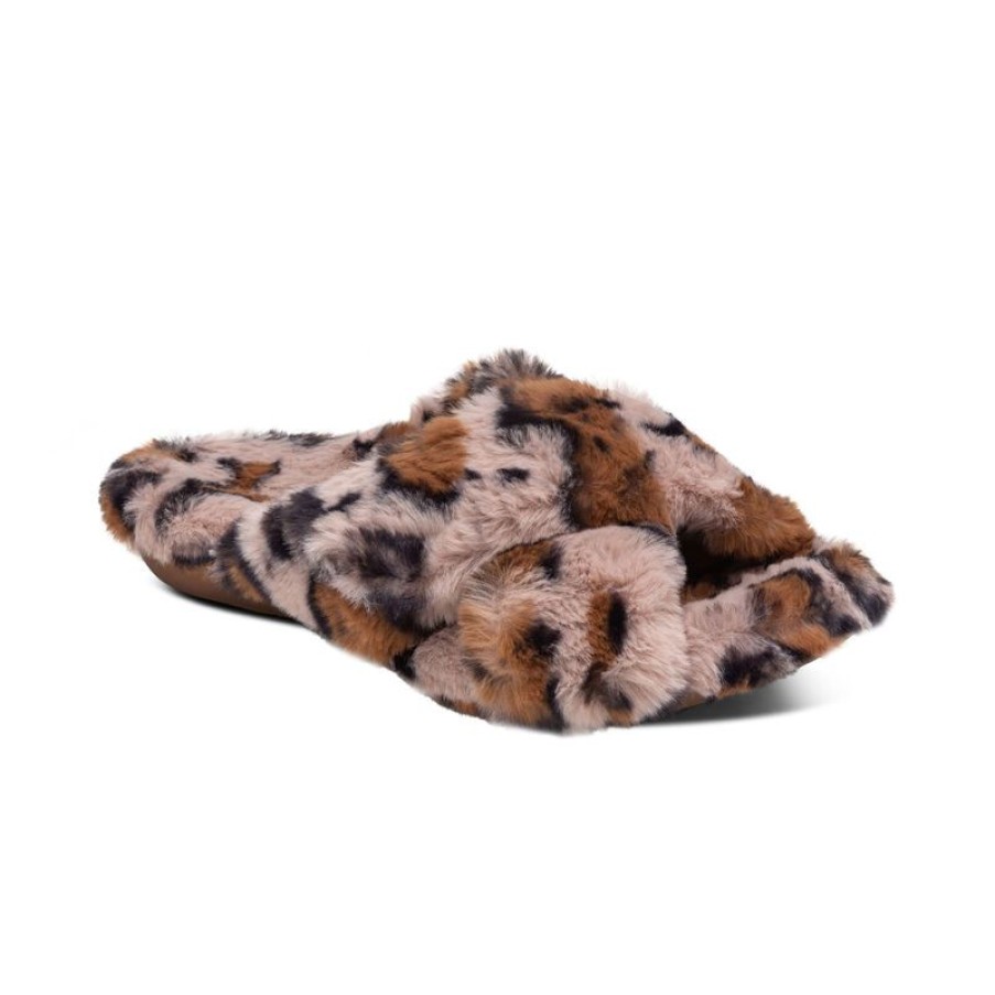 Aetrex Penelope Adjustable Faux Fur Slippers Slippers