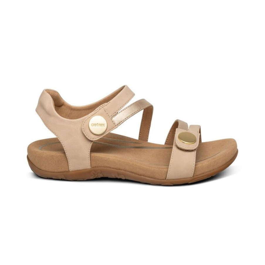 Aetrex Jess Adjustable Quarter Strap Sandal Sandals