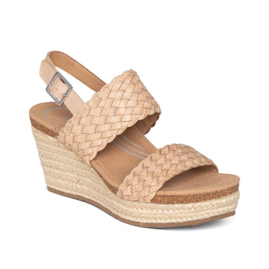 Aetrex Summer Woven Quarter Strap Wedge Wedges & Heels