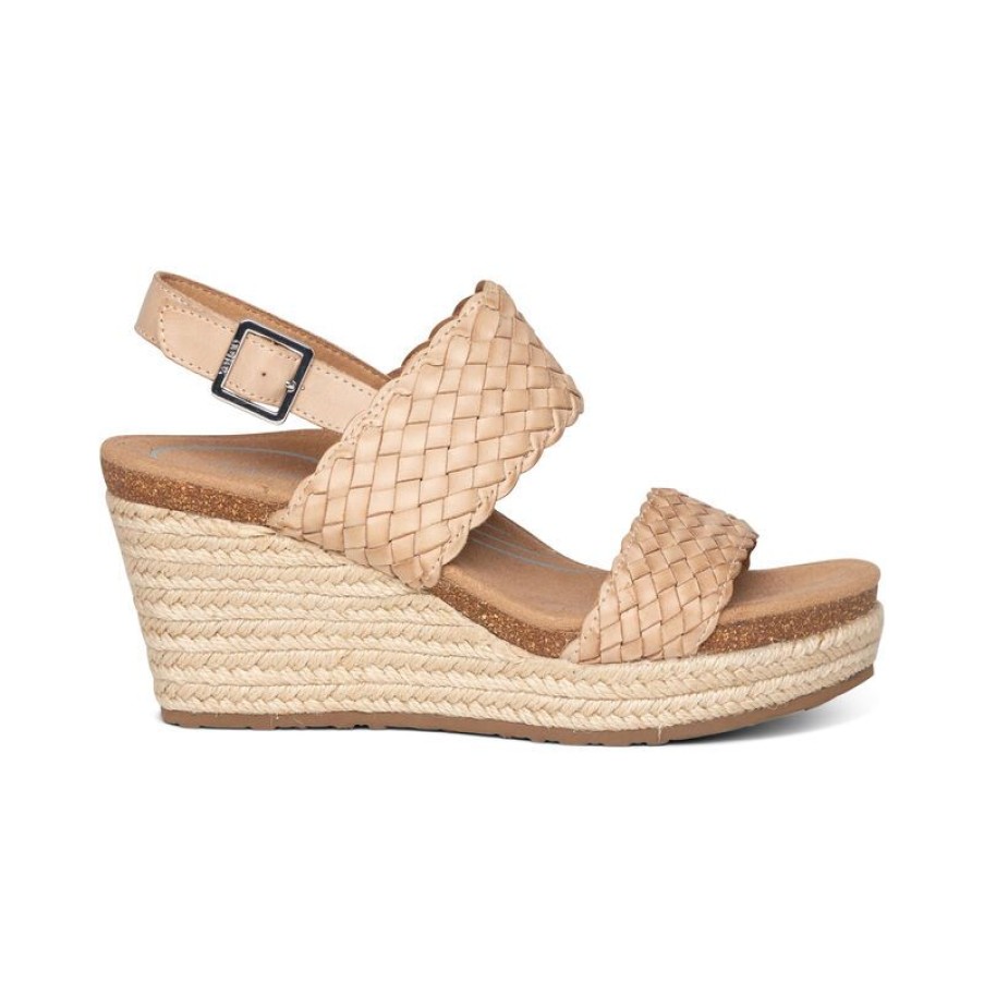 Aetrex Summer Woven Quarter Strap Wedge Wedges & Heels