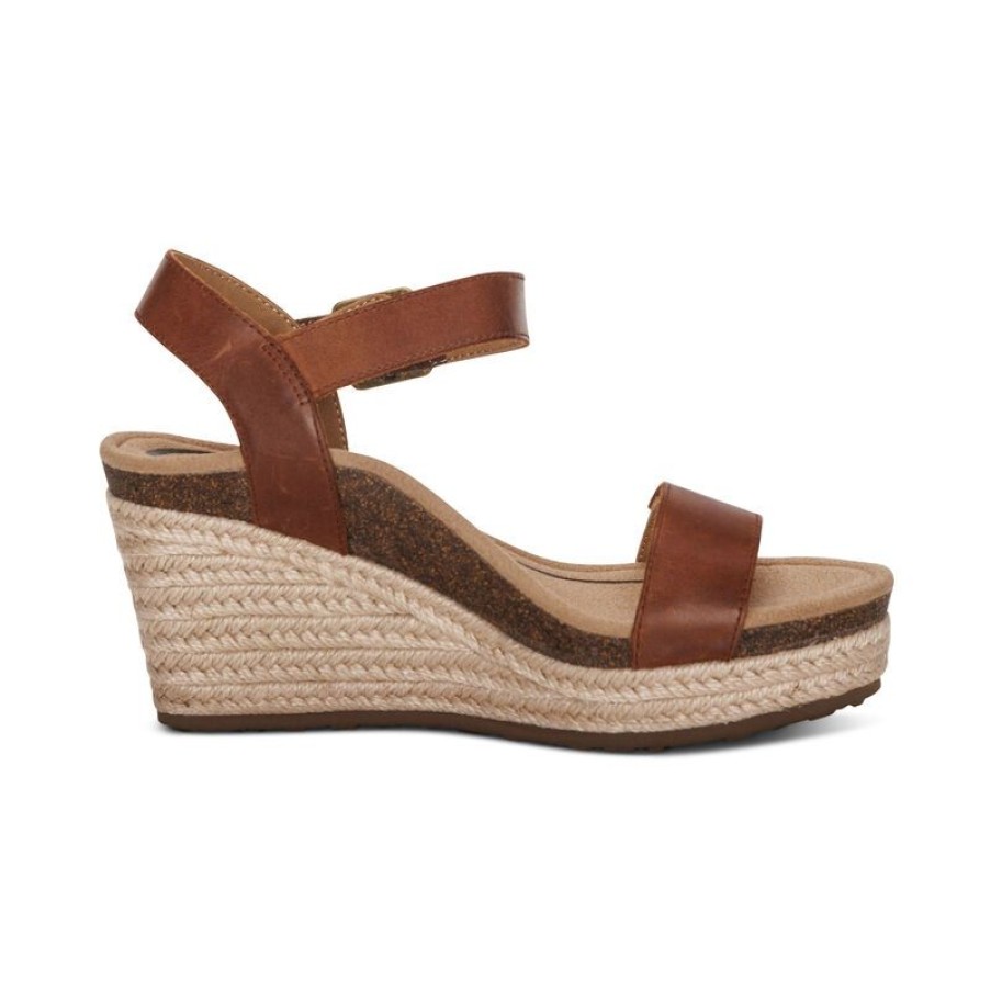 Aetrex Sydney Quarter Strap Espadrille Wedge Wedges & Heels