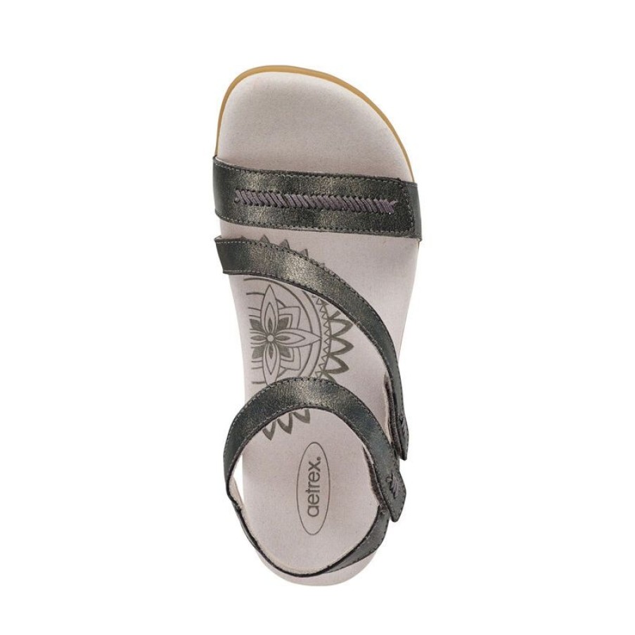 Aetrex Gabby Adjustable Quarter Strap Sandal Sandals