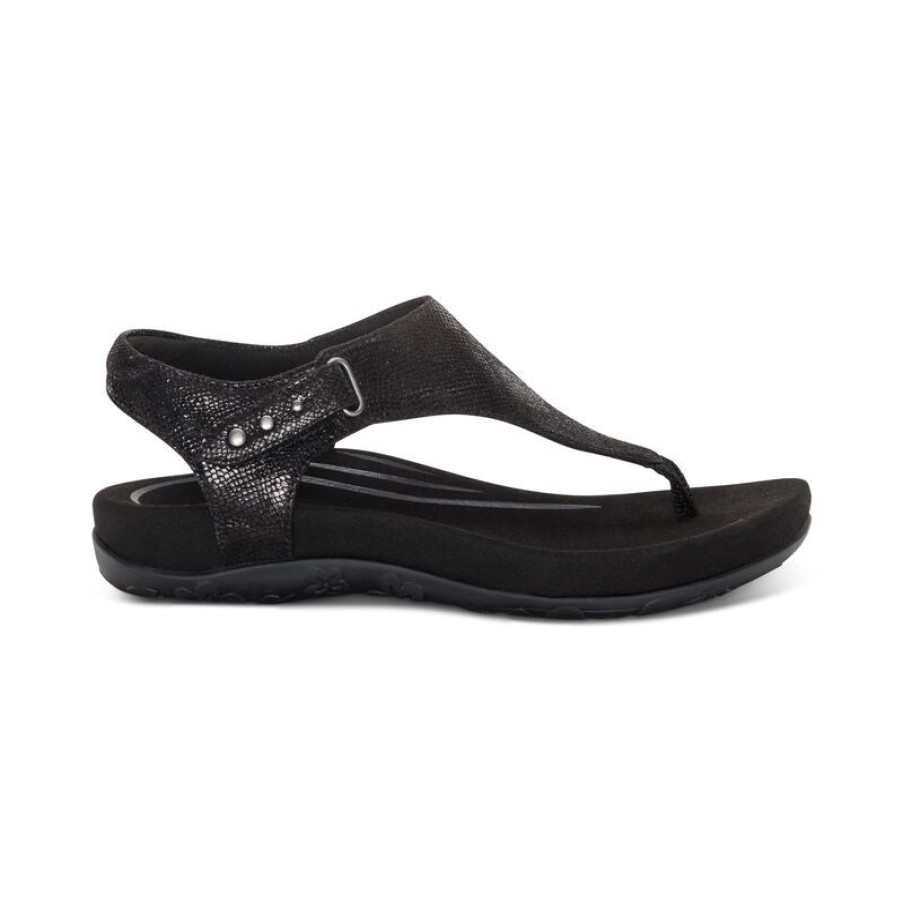 Aetrex Ellie Adjustable Quarter Strap Thong Sandals