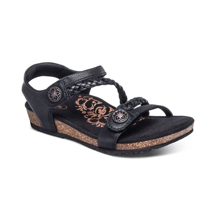 Aetrex Jillian Braided Quarter Strap Sandal Sandals