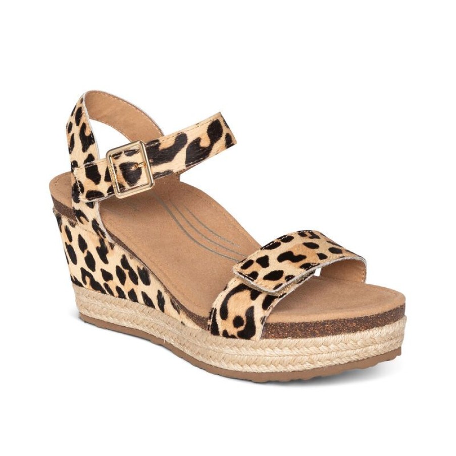 Aetrex Sydney Quarter Strap Espadrille Wedge Wedges & Heels