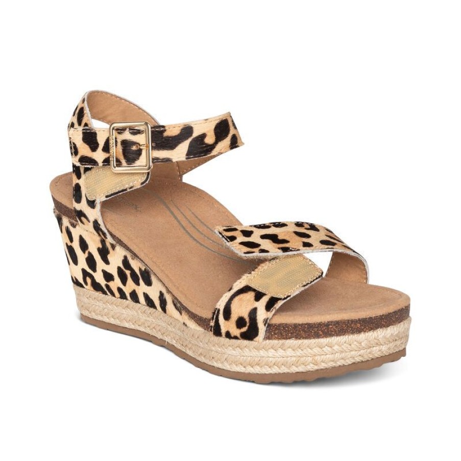 Aetrex Sydney Quarter Strap Espadrille Wedge Wedges & Heels