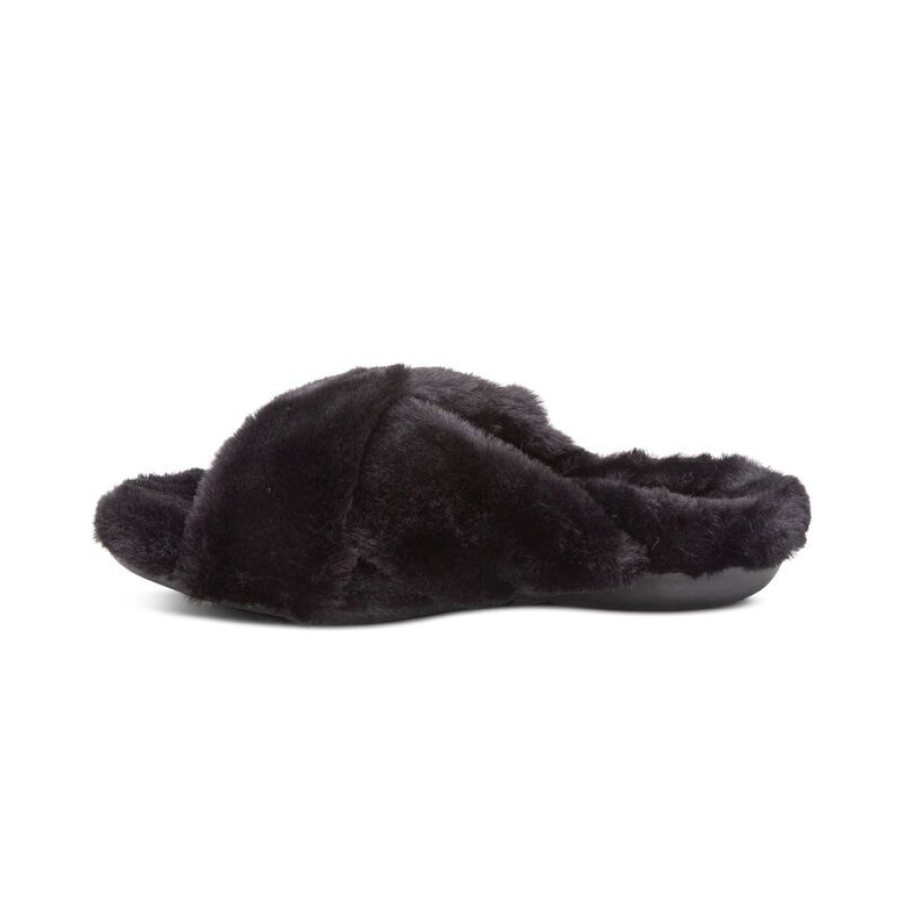 Aetrex Penelope Adjustable Faux Fur Slippers Slippers