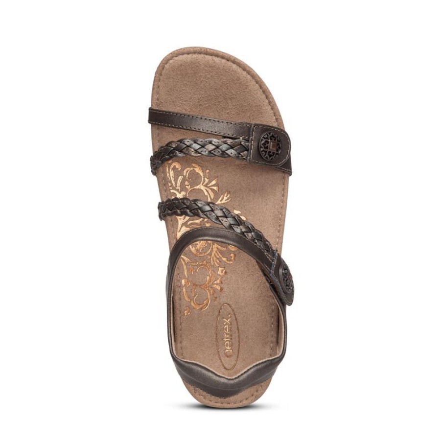 Aetrex Jillian Braided Quarter Strap Sandal Sandals