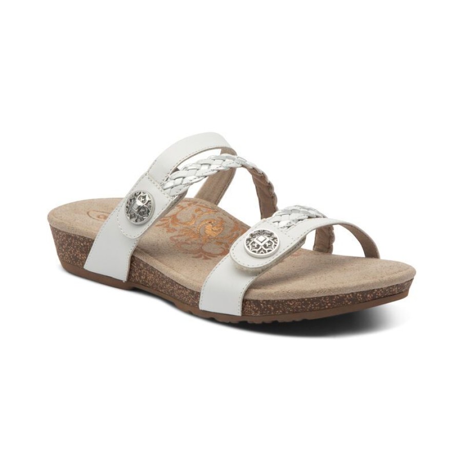 Aetrex Janey Braided Slide Sandals