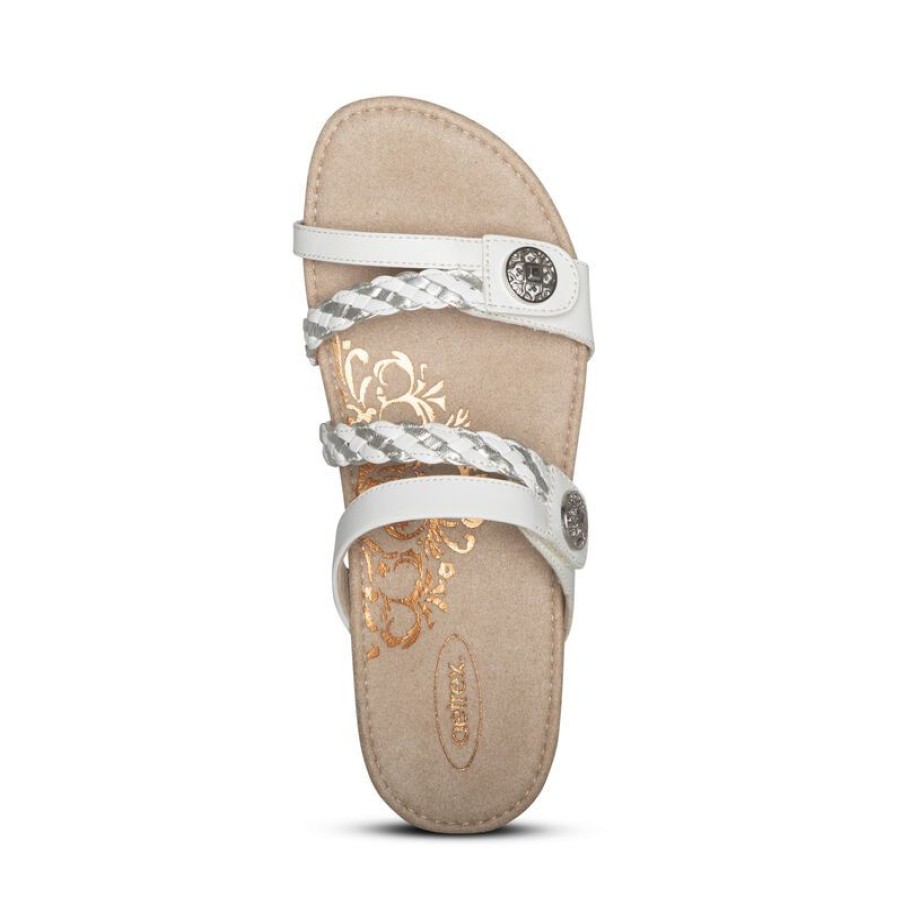 Aetrex Janey Braided Slide Sandals