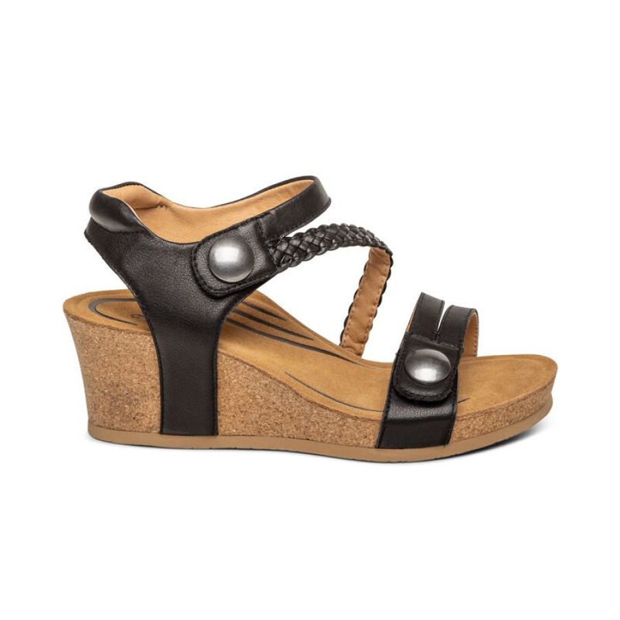 Aetrex Avril Quarter Strap Wedge Wedges & Heels