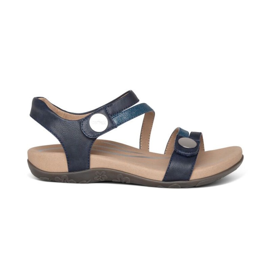 Aetrex Jess Adjustable Quarter Strap Sandal Sandals