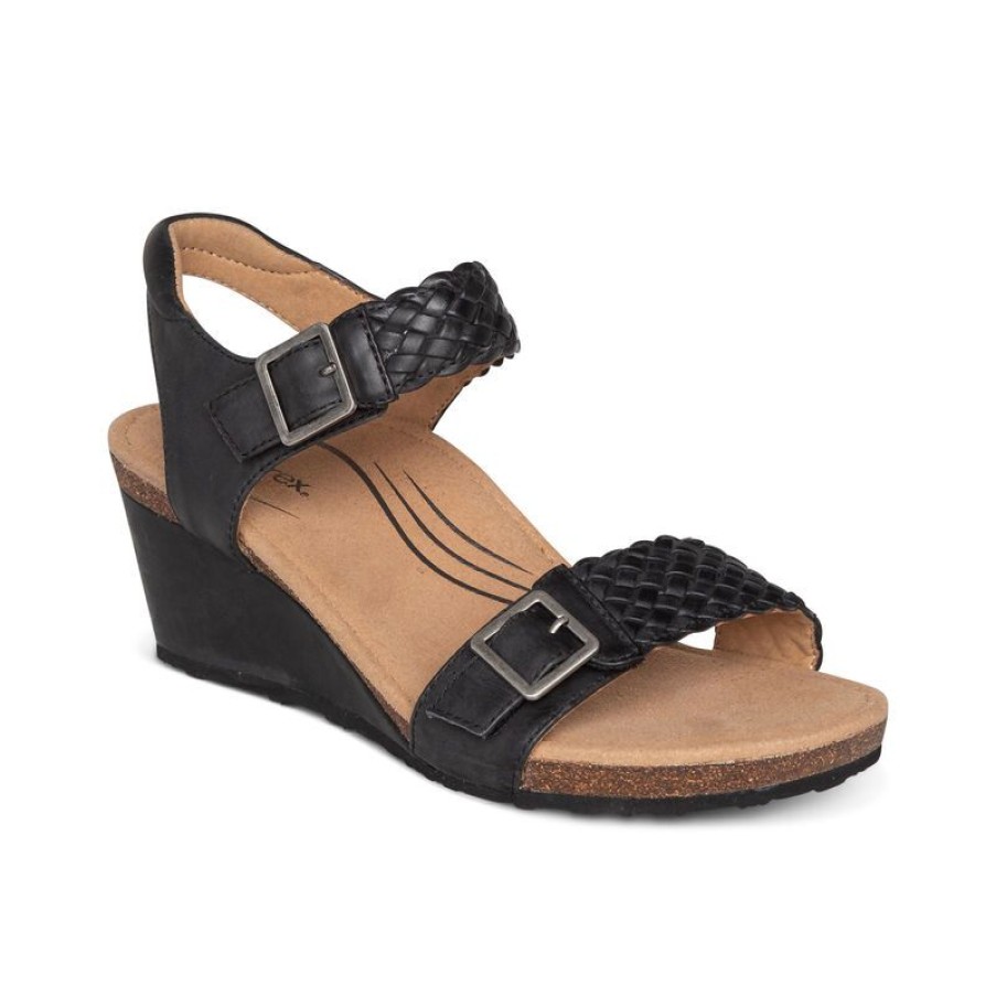 Aetrex Grace Adjustable Woven Wedge Wedges & Heels