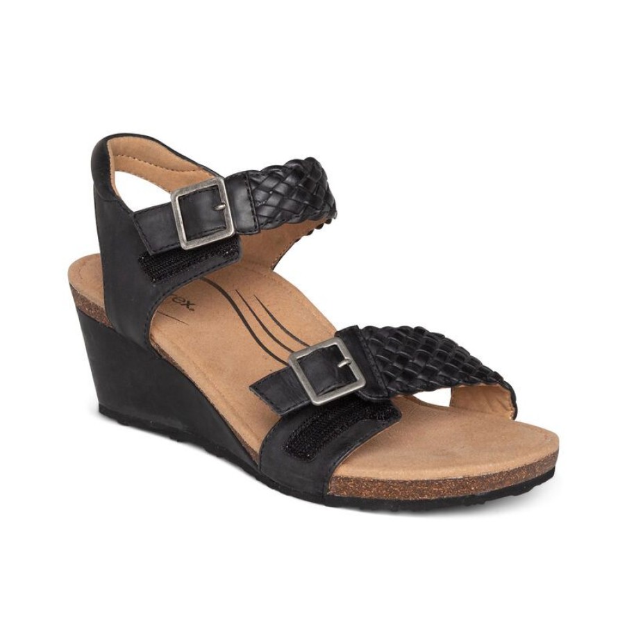 Aetrex Grace Adjustable Woven Wedge Wedges & Heels