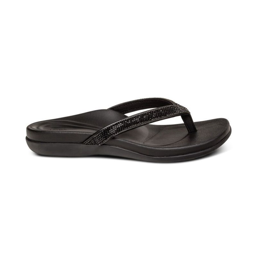 Aetrex Eve Sparkly Thong Sandals