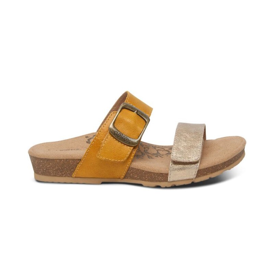 Aetrex Daisy Adjustable Slide Sandals