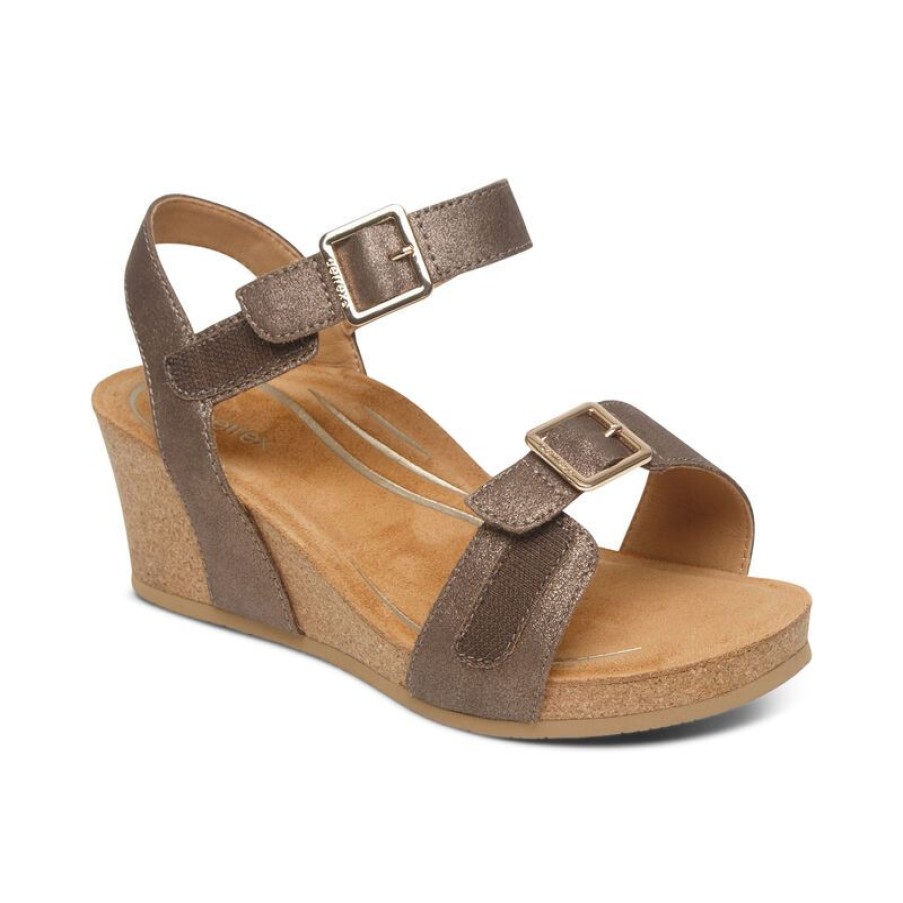 Aetrex Lexa Quarter Strap Wedge Wedges & Heels